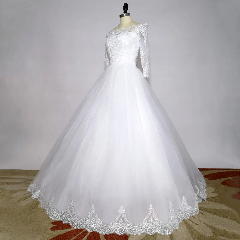 JIERUIZE vestidos de novia белые винтажные Свадебные платья с кружевной аппликацией и