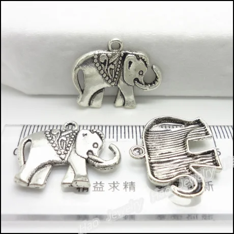 40 шт. винтажная подвеска в виде слонов античное серебро подходит для браслетов