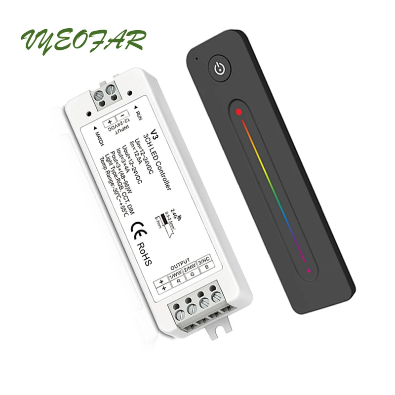 Система управления светодиодной лентой RGB 100 240 В вход 4 зоны RF Беспроводная