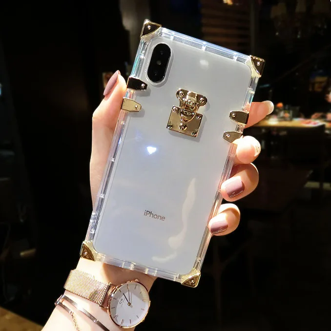 Роскошный брендовый Прозрачный чехол для iPhone X 10 противоударный мягкий