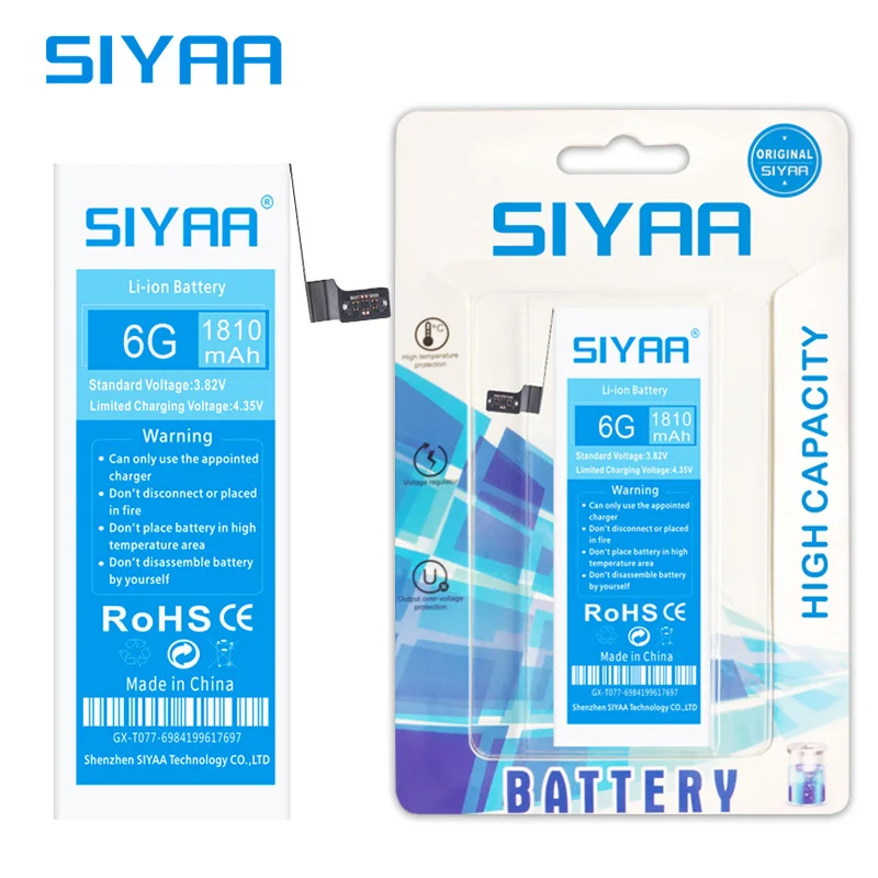 Оригинальный SIYAA телефон батарея для iPhone 6 6G Замена литий полимерные батареи