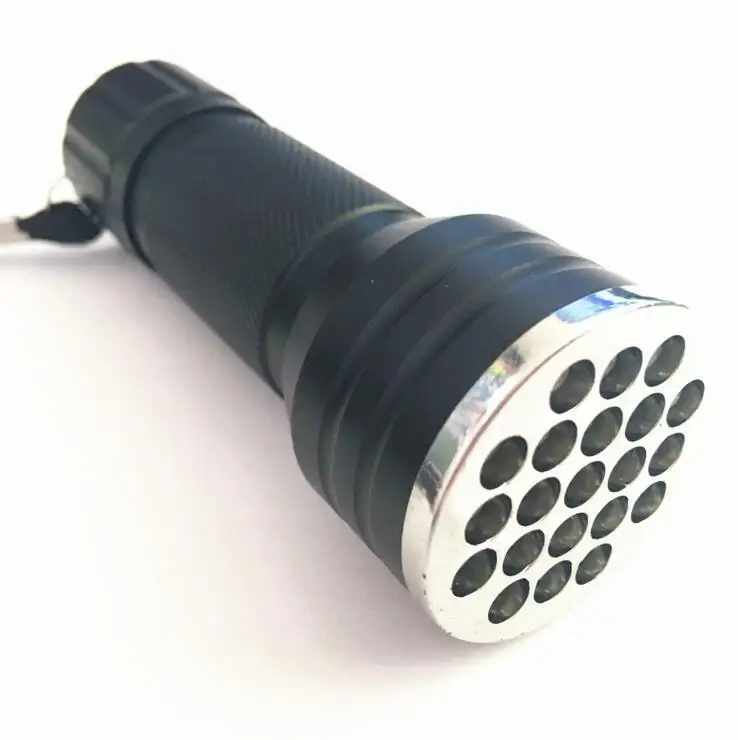 Светодиодный УФ фонарик Миниатюрный алюминиевый Ультрафиолетовый фонарь с 21