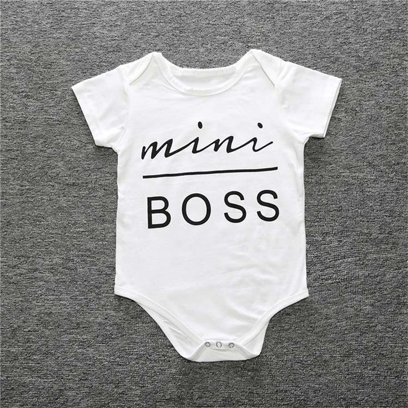 Новинка Детский комбинезон с принтом мини-Босс для мальчиков одежда малышей