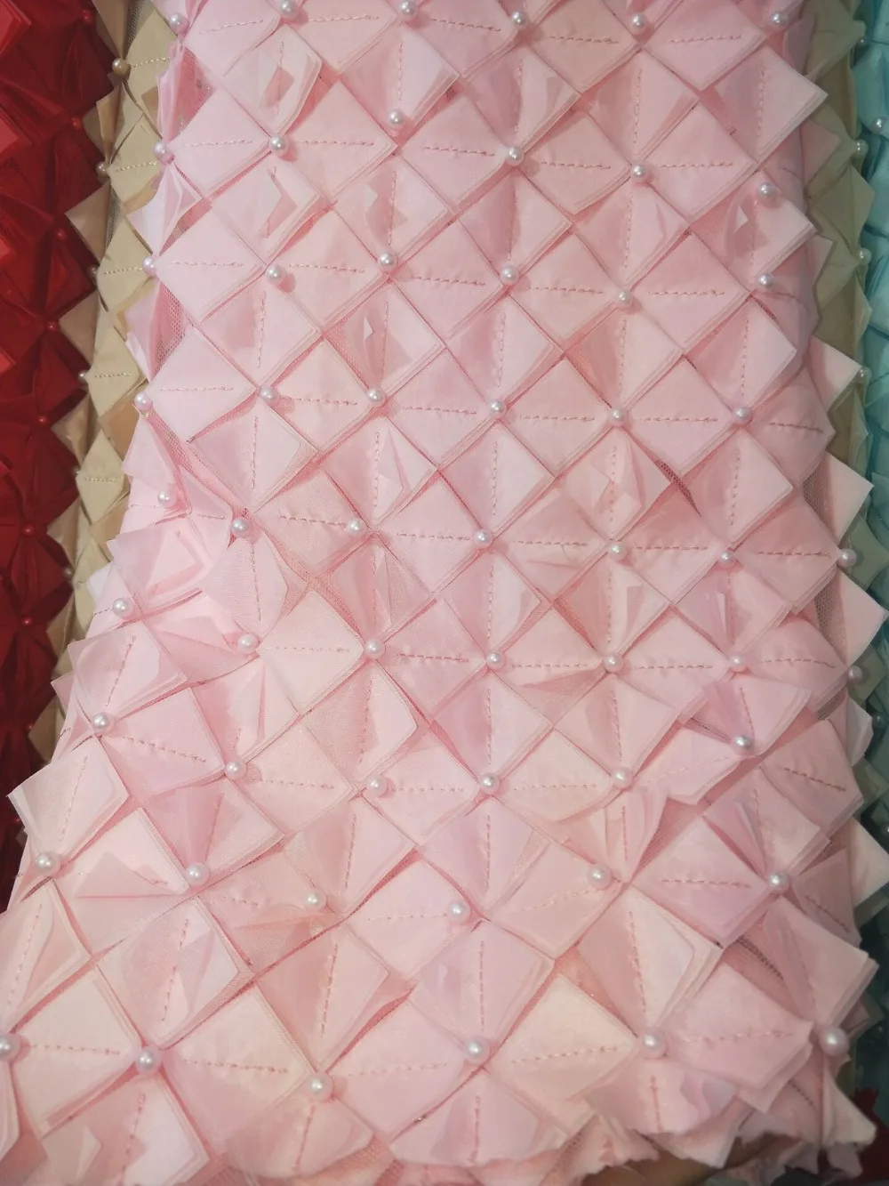 

2018 New Style French Net Lace Fabric 3D Flower African Tulle Mesh Lace Fabric High Quality African Lace Fabric CHY996