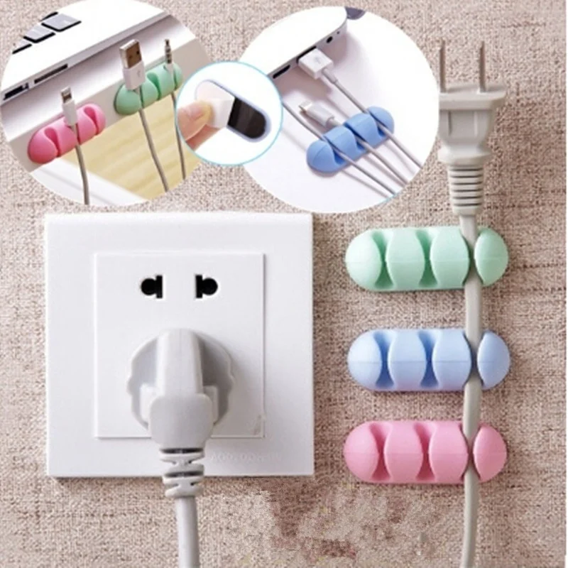 Бытовой самоклеящийся Настольный Кабельный органайзер кабельные зажимы зажим