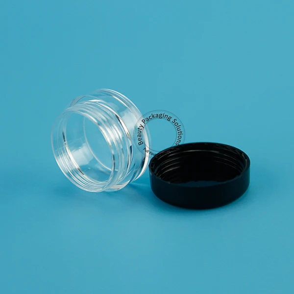 100pcs/Lot Promotion 3g Plastic Cream Jar with Black Cap PS Mini 3ml Women Cosmetic Container 1/10OZ Small Refillable Vial | Красота и