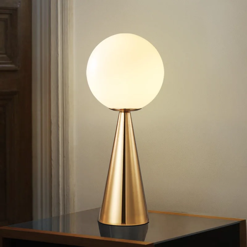 

LukLoy LED Globe Table Lamp Bedside Reading Desk Lamp Mid-Century Golden Desk Lamp for Bedroom Living Room Kids Room Office