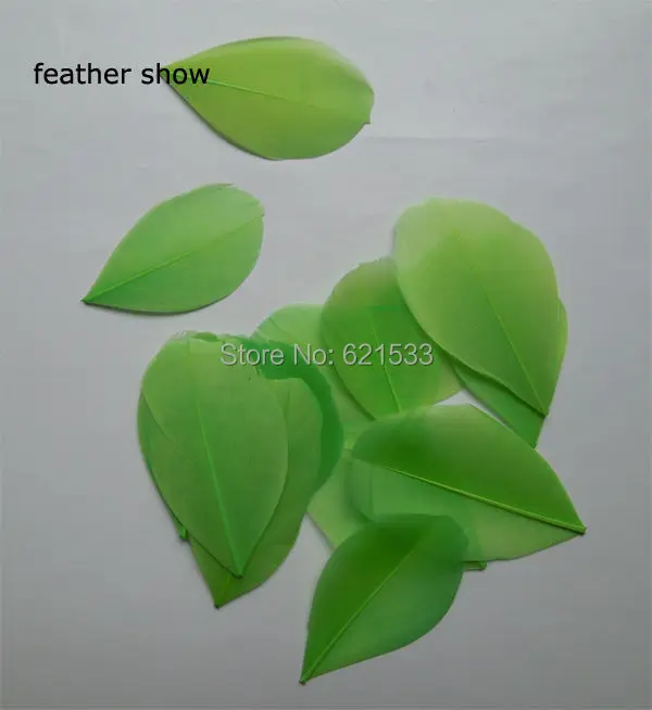 Плюманы декоративные! 200 шт./лот! Светильник зеленые гусиные перья лепестки