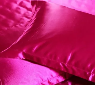 7 шт. ярко-розовые шелковые простыни комплекты постельного белья California King Queen