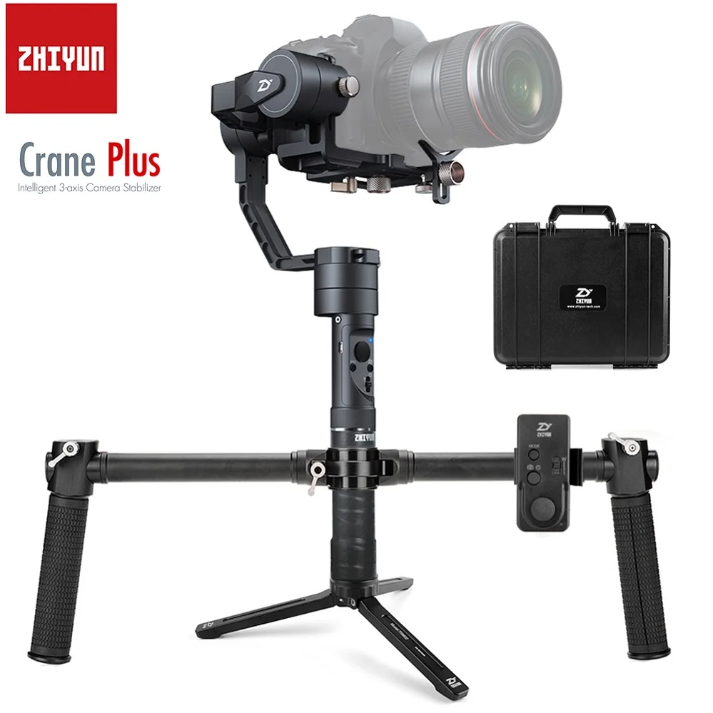 Remote Handheld Grip Zhiyun Crane Plus 3-осевой ручной шарнирный стабилизатор для камеры GoPro дистанционным двойным для съемки под водой портативная ручка Для беззеркальных цифровых зеркальных фотокамер Камера Поддержка 2,5 кг режим POV - Комплект: Remote Handheld Grip