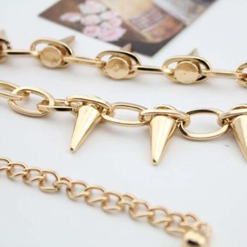 2018 Новая мода горячая Распродажа панк ожерелье Спайк конус звено цепи