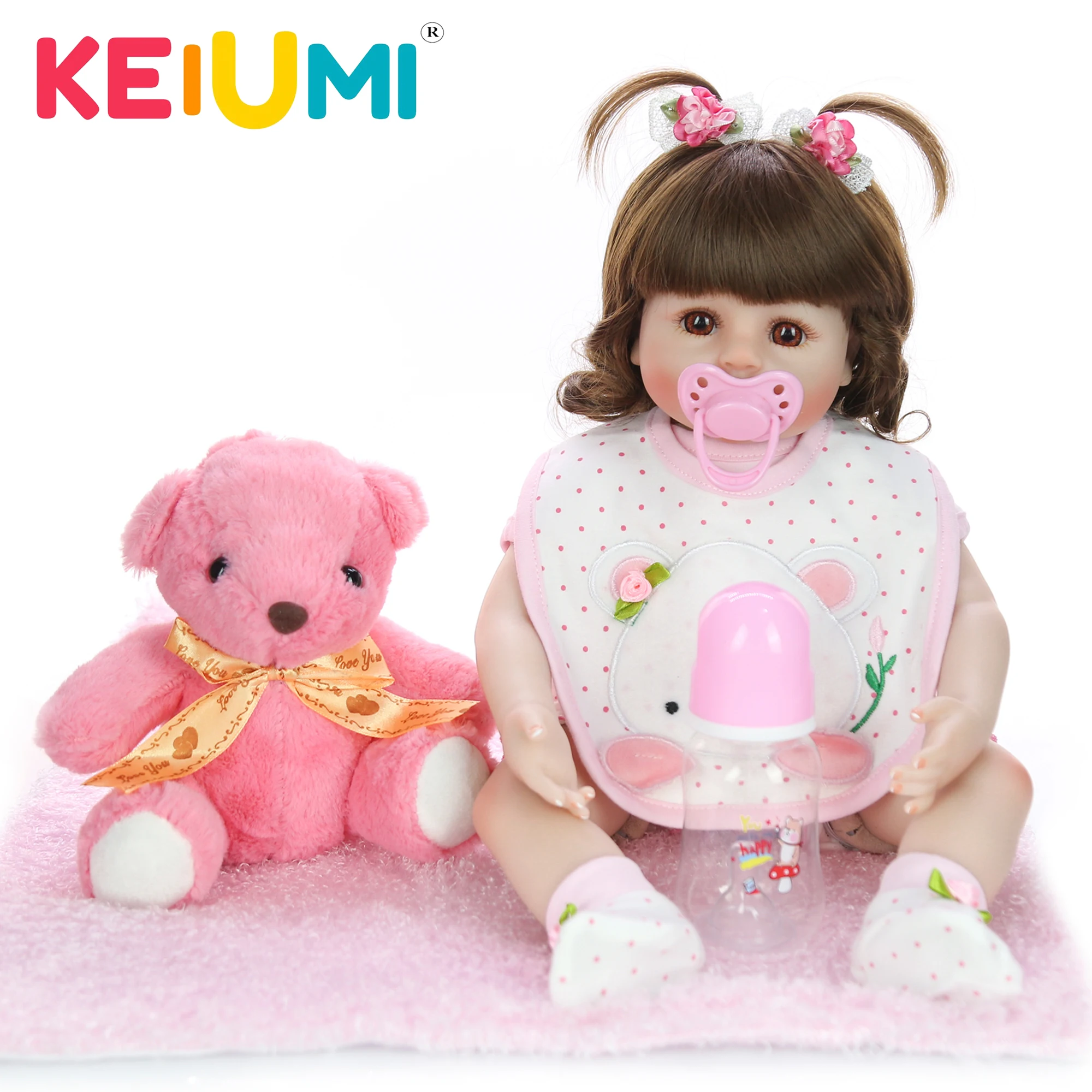 Новый дизайн 18 дюймовая Кукла реборн KEIUMI искусственная ткань тело Реалистичная