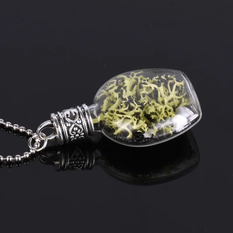 Стеклянный сушеный цветок ожерелье ювелирные изделия Женское коралловое с