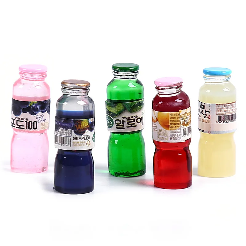 

8PCS Slime Charms Juice Drink Bottle Resin Plasticine Slime Accessories Beads Making Supplies For DIY Scrapbooking Crafts