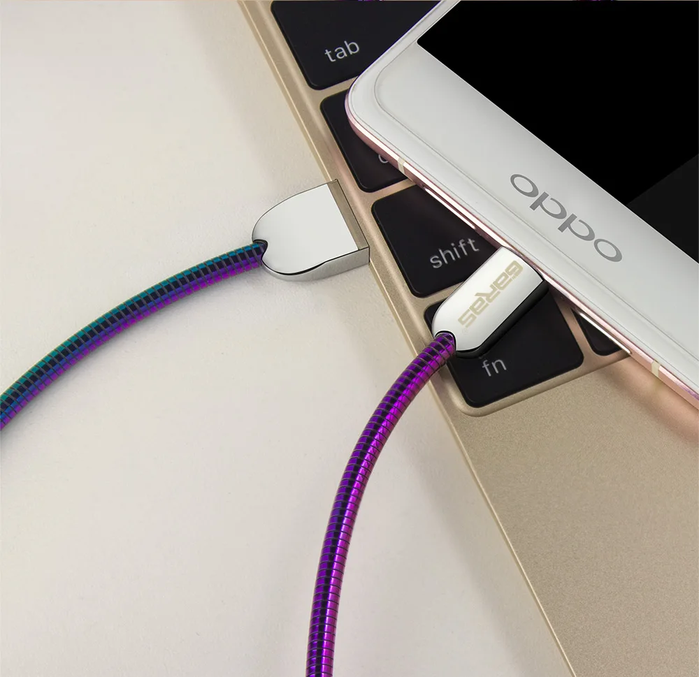 GARAS градиентный металлический пружинный USB кабель Micro usb/type C быстрое зарядное устройство кабель для передачи данных для Xiaomi/huawei/samsung USB-C/USB type-C кабель