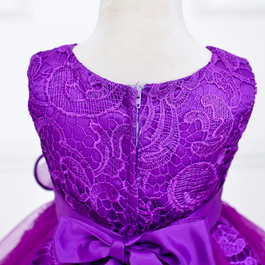 2017 Младенца Лета Девушки Изысканные Кружева Платье Цветка Платья для Свадьбы