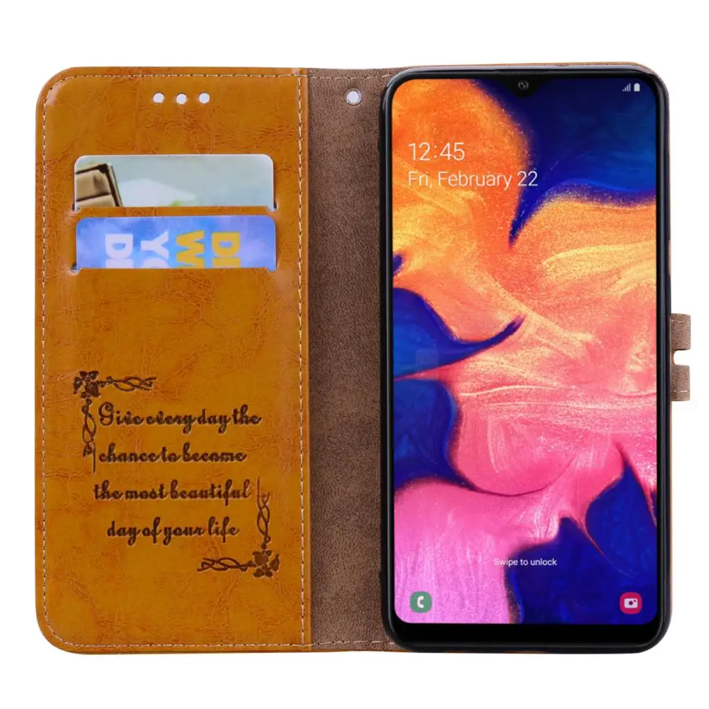 Чехол-книжка из искусственной кожи для samsung A10, чехол-бумажник для samsung Galaxy A10 A 10 Galaxy ya10 SM-A105F A105F, мягкий чехол-книжка из ТПУ