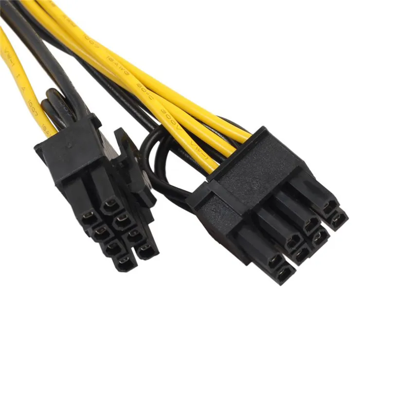 Удлинительный кабель 2x pci e 6 контактный к 2x6 + 2 (6 контактный/8 контактный) сплиттера