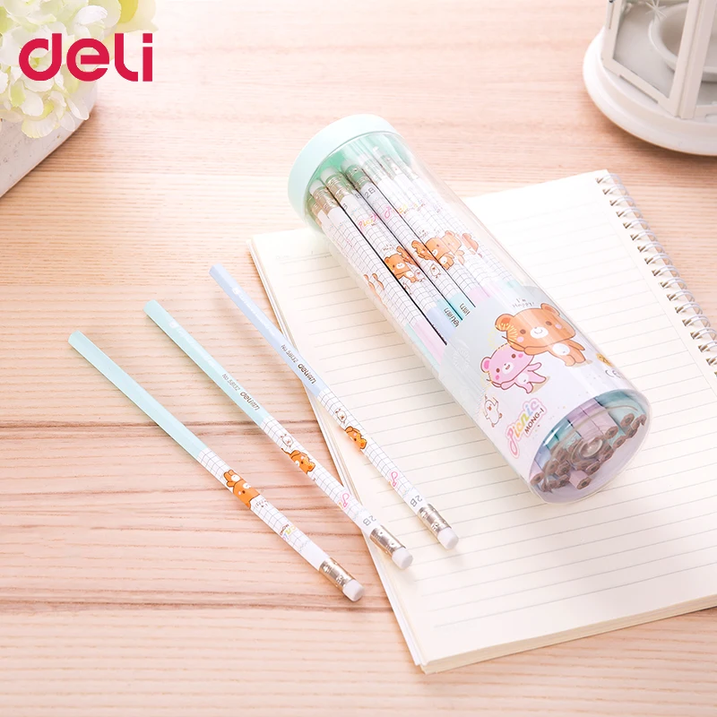 90pcs kawaii stationery cute rilakkuma pencil with erasers prizes for kids drawing writing pencils 2B HB school items free ship |