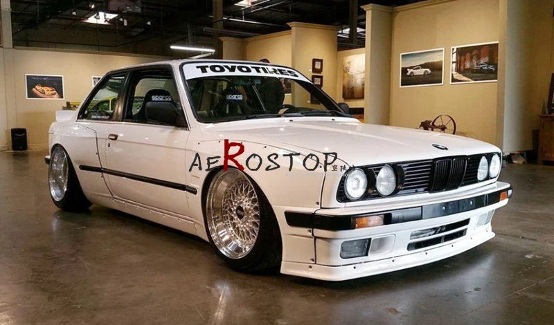 84-91 E30 2D купе ROCKET BUNNY стильные обвесы спереди над крылом комплект+ 50 мм 4 шт FRP стекловолокна