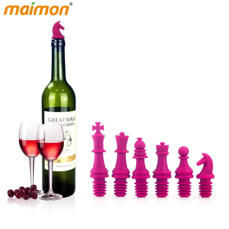 6 шт./компл. новинка шахматы бутылки для вина Стопперы силиконовые кухонные