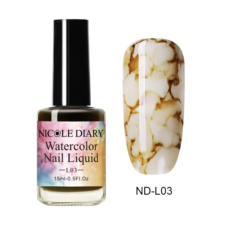 15ml ND03 NICOLE DIARY 15 мл Лак для ногтей Цветущий гель для ногтей акварельные чернила эффект дыма смазывание пузырь лак для творчества Маникюр украшения - Цвет: 15ml ND03
