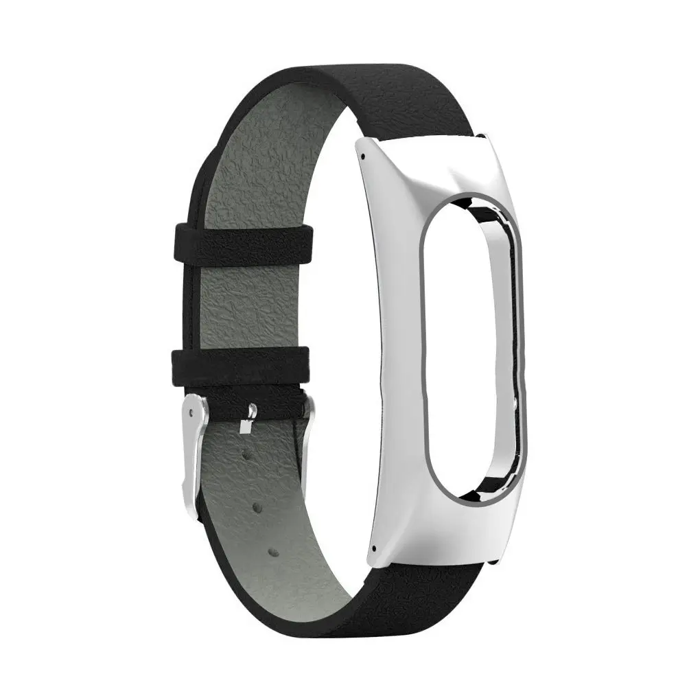 Ремешок сменный для Xiaomi MiBand2 регулируемый браслет из сплава и кожи наручных часов