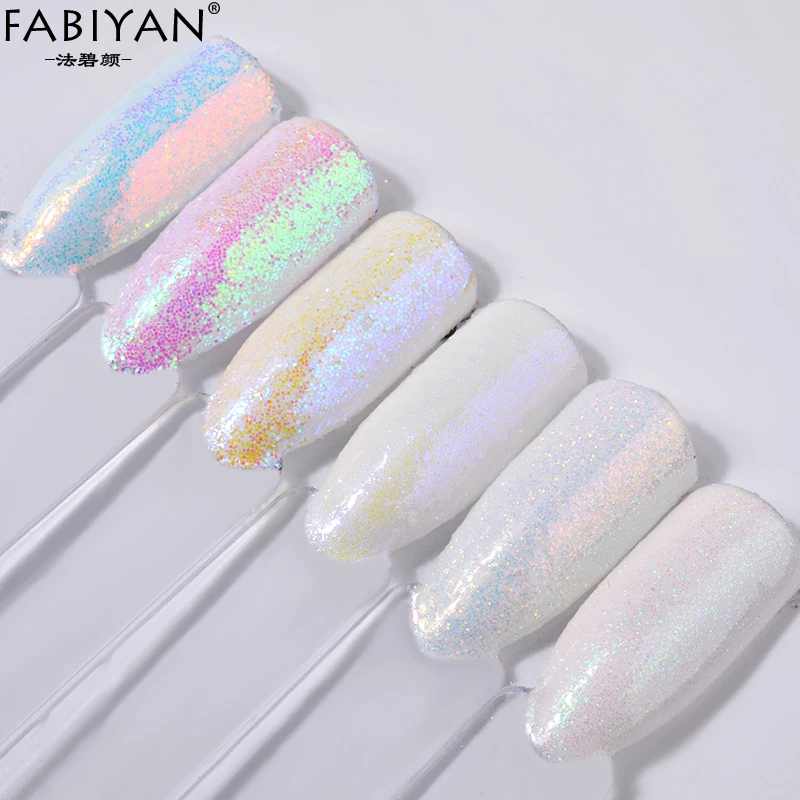 6 шт./компл. голографической блестками Аврора Белый Русалка Nail Art Блеск порошок пыли и яркими украшениями типа сделай себе сам дизайн для маникюра(гель-маникюр
