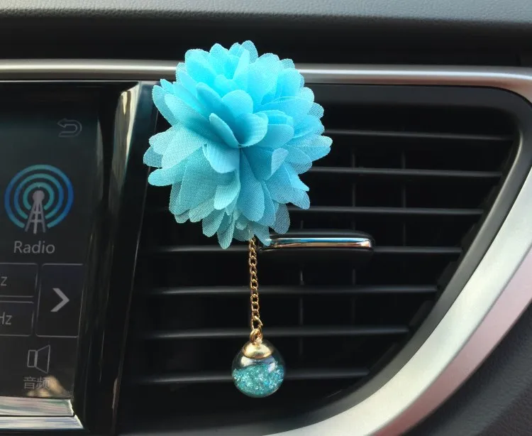Blue Цветок авто выход духи хороший запах ароматы 3D цветок подвеска автомобиль освежитель воздуха Мода салона Profumi - Название цвета: Blue