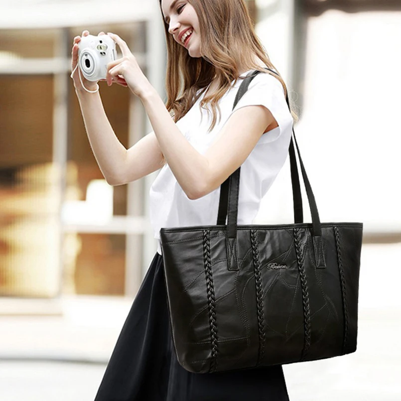 Женская сумка женские ручные сумки черная кожаная на плечо bolso mujer роскошная