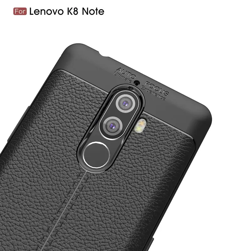 Scratch Resistant Litchi pattern Soft ShockAbsorption TPU case Protection Cover for lenovo K8 note |