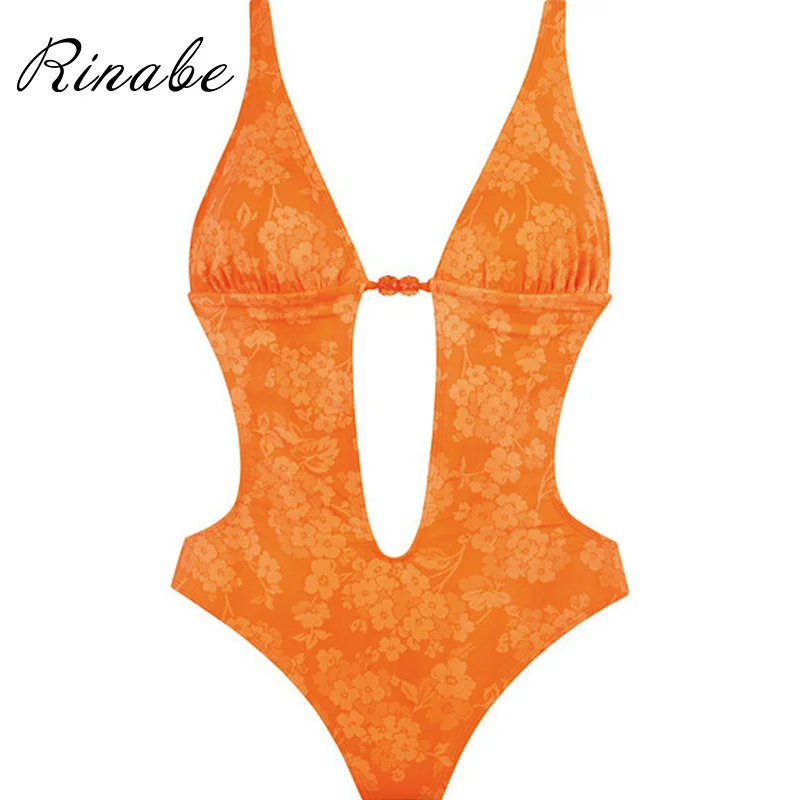 Rinabe 2019 сексуальный глубокий v-образный Вырез Цельный купальник Женская повязка