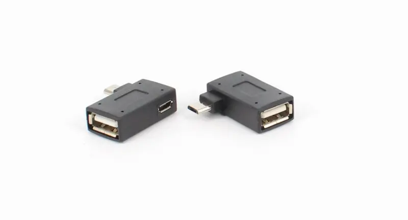 Микро-адаптер USB 2 0 мама-папа Micro OTG источник питания 2018 порт 90 градусов левый