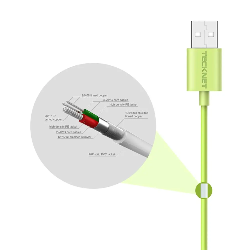 Зарядный кабель TeckNet с сертификацией mfi 1 м USB для IOS10 iPhone XR X XS MAX 8 7 5 6 6S Plus 2 4 А