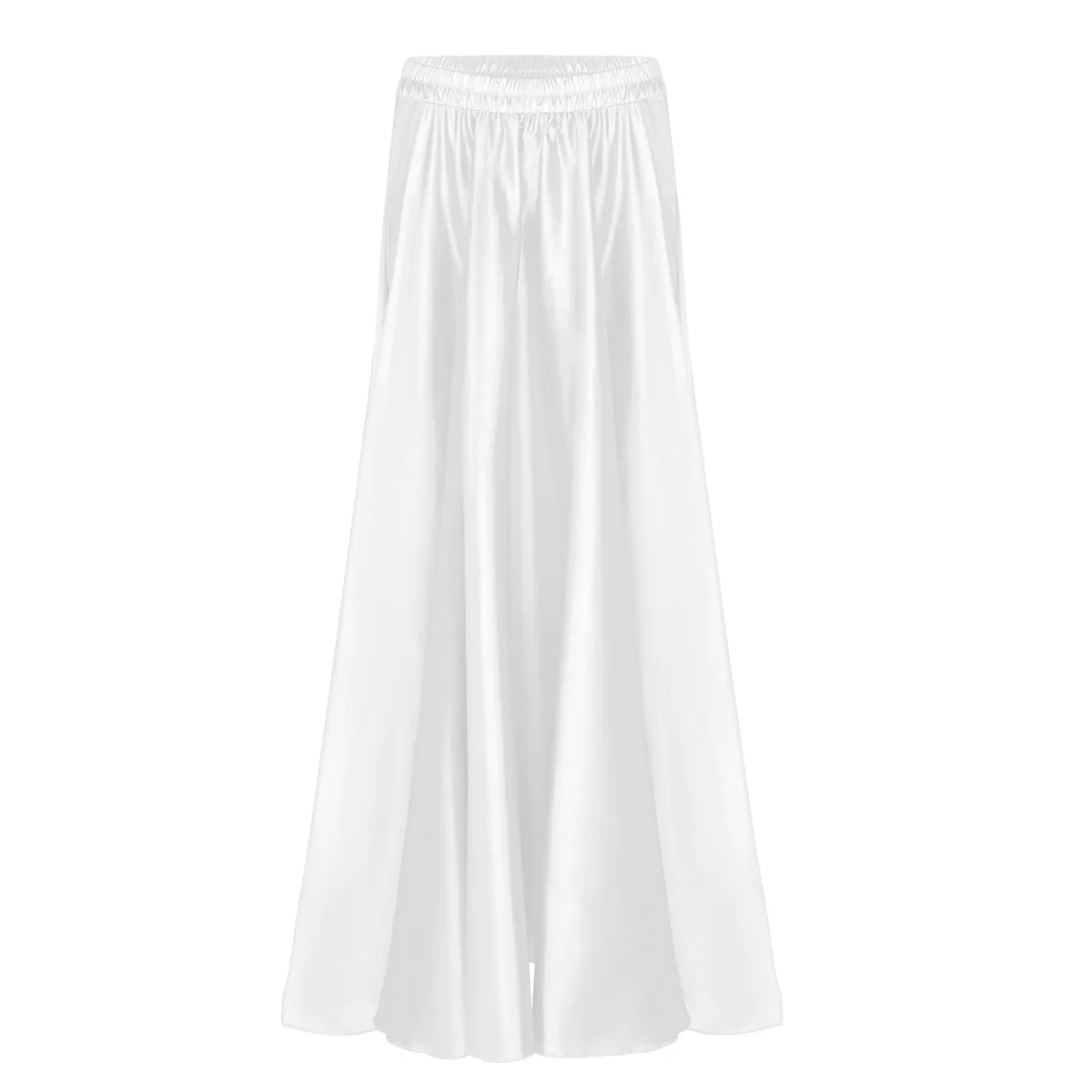 White TiaoBug модные женские туфли мягкие атласные живота юбка для танцев леди взрослых этап костюм для танцев выступлений женский Племенной два с боковыми - Цвет: White