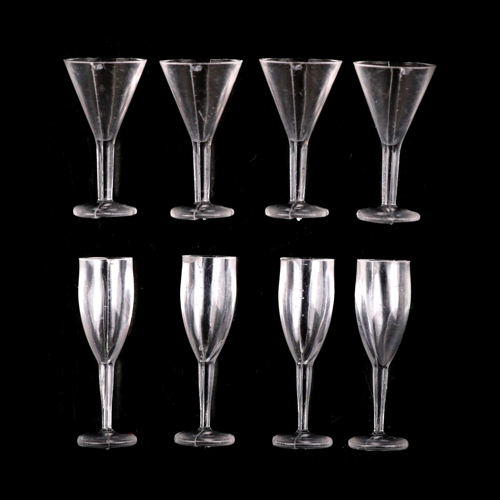 4PCS Dollhouse 1:12 Kitchen Plastic Goblets Clear Glass Cups Toy Miniature Small Mini Cup Supply | Игрушки и хобби