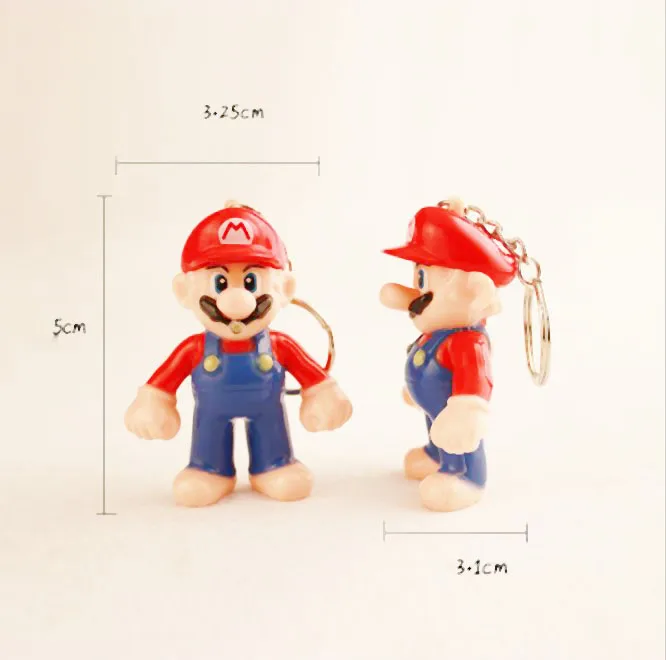 Экшн фигурки LED свет и звук брелок с брелком сумки аксессуары Подарки Супер Марио