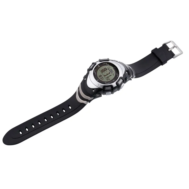 SUNROAD спортивные цифровые часы FR8204A-Waterproof барометр компас секундомер шагомер наружные цифровые часы мужские часы Серебристые