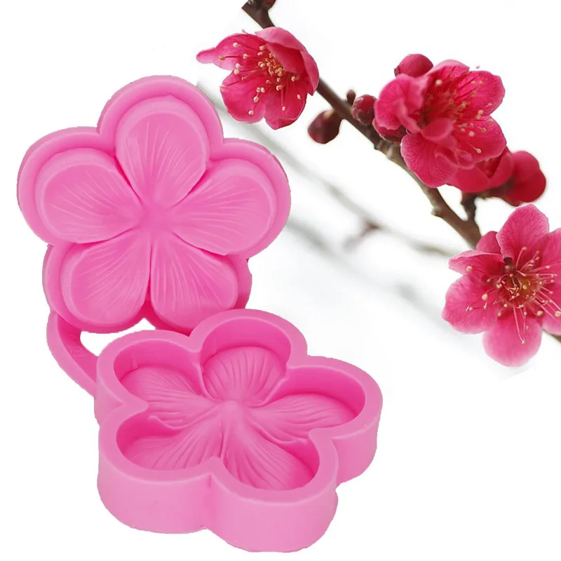 

New silicone Plum blossom Sugarcraft molds flower fondant moulds Wedding cake decorating tools chocolate molds Hot Sale