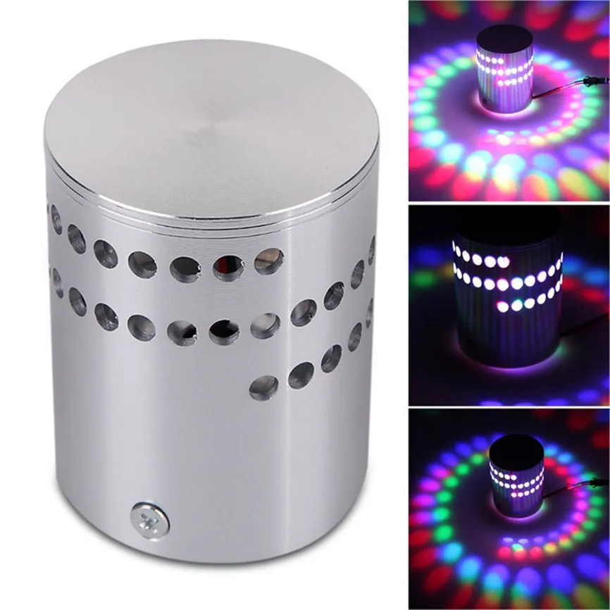 Красочные 360 градусов RGB настенный светильник с отверстиями по спирали KTV