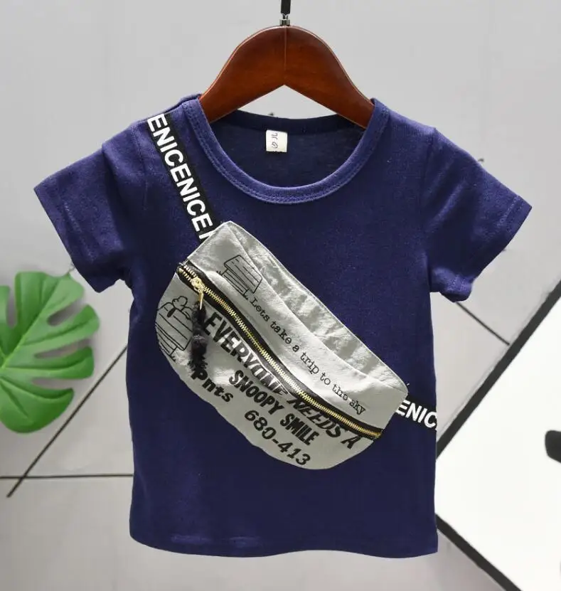 T-shirt Лидер продаж! Коллекция года, Летние Стильные комплекты одежды для детей топы+ шорты, комплект из 2 предметов, футболка для мальчиков, штаны спортивный костюм Одежда для детей возрастом от 2 до 6 лет - Цвет: T-shirt