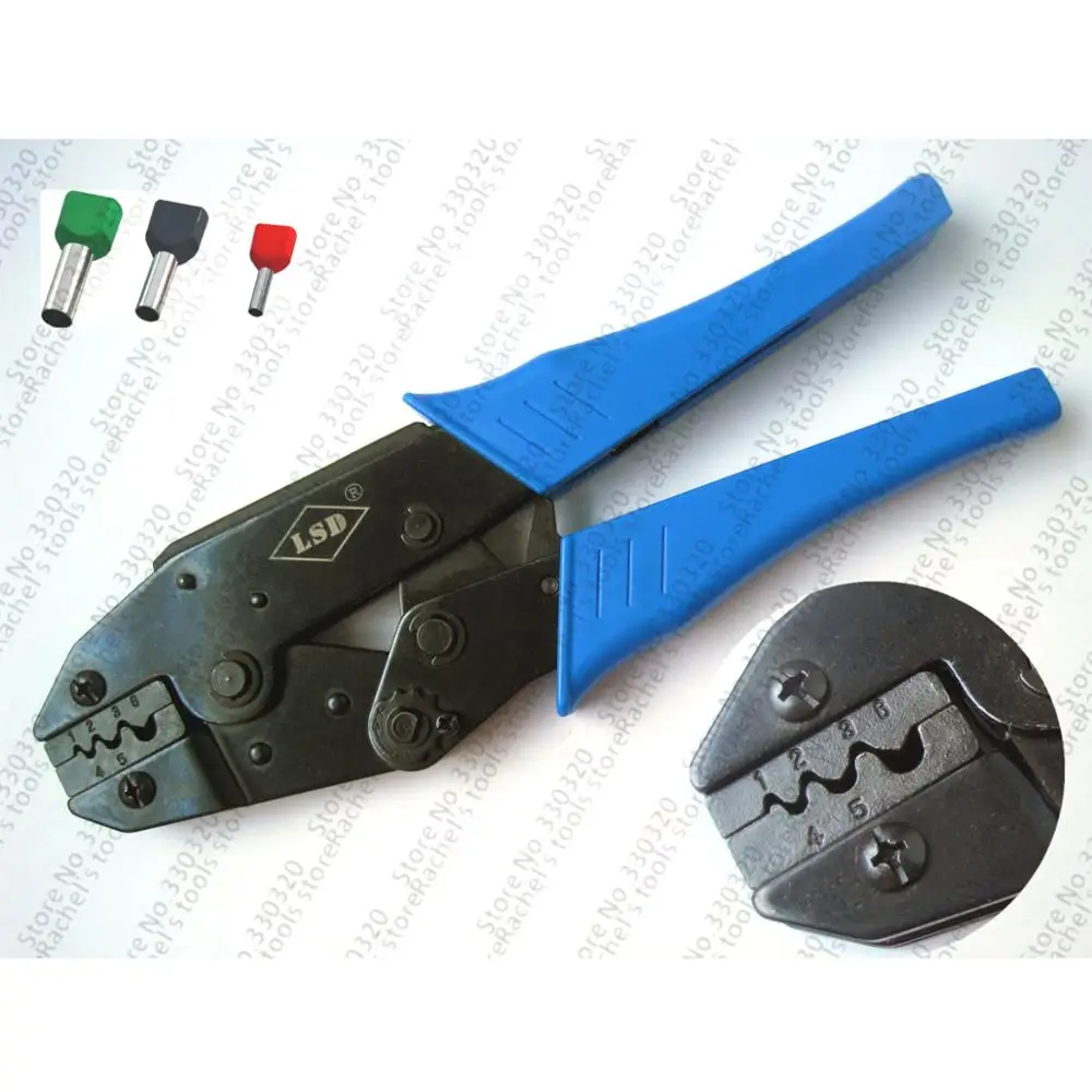 

Ratchet Crimping Tool for twin cable sleeves 1-6mm2(LS-04WF) cable ferrules crimp tool
