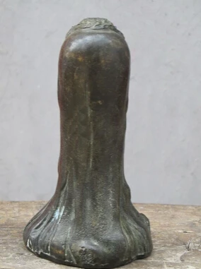huij 008915 6&quotSino ancient Bronze Withered bark Bodhidharma Da Mo head Master Of Zen Statue |