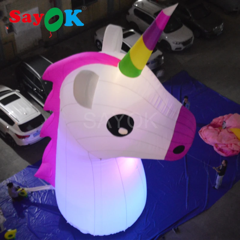 

New Giant Inflatable Unicorn 10m(33ft) High Outdoor Inflatable Mascot with LED lignts for Square Theme Park Advertising Decor