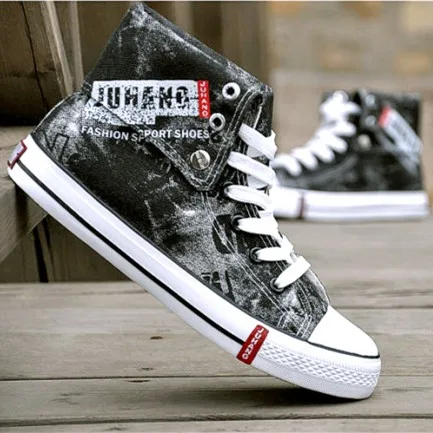 New Arrival Men Casuals Lace Up High Round Toe Casual Flat Platforms Prints Shoes Student Fashion Mens | Обувь