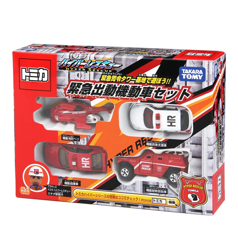 Такара Tomy Tomica 1/64 аварийно спасательные грузовики вертолет 4 шт. Комплект Металл