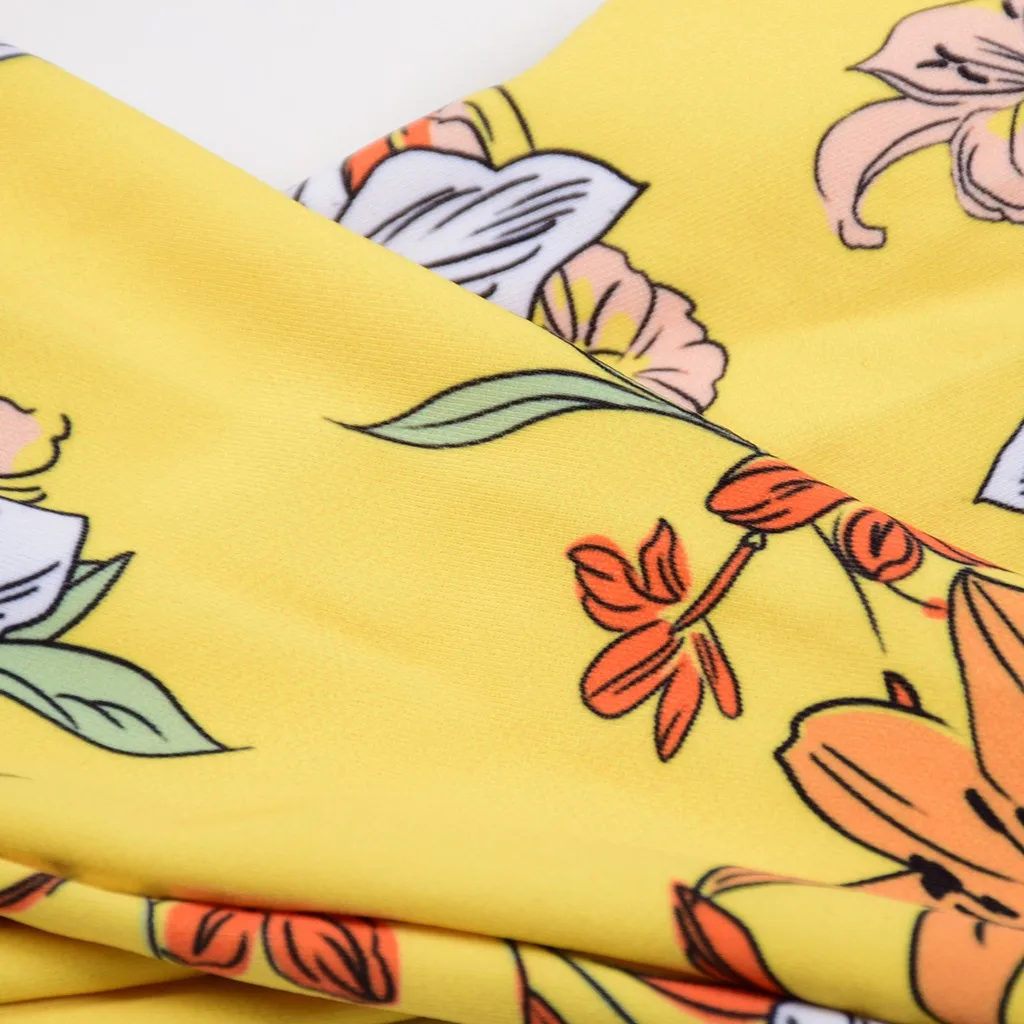 Женский купальник-бикини с цветочным принтом на шнуровке пуш-ап купальный костюм