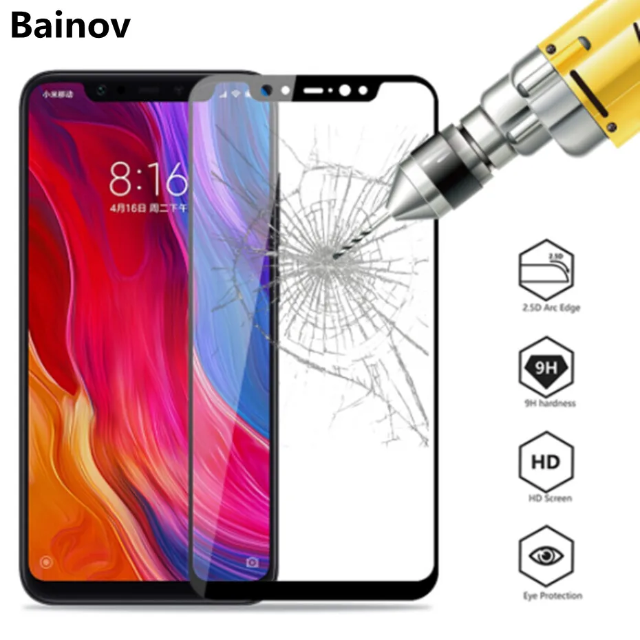 Защитная пленка из закаленного стекла для xiaomi mi 8 a2 se lite Полное покрытие защитное