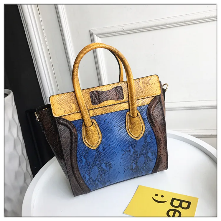 Leather Serpentine Luxury Patchwork Women Shoulder Bags Brand Cross body bag snake skin women Satchel Bag Purse | Багаж и сумки