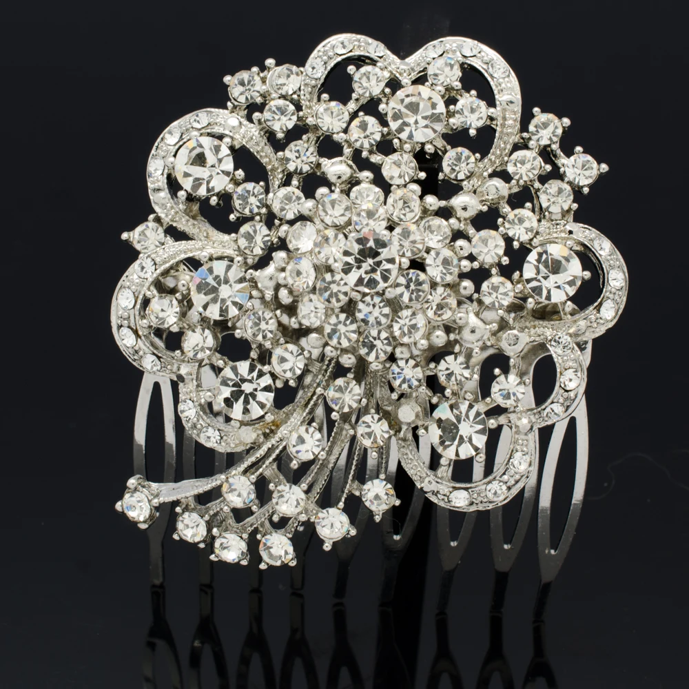 Стразы расческа для волос с кристаллами в форме сердца заколка повязка на голову
